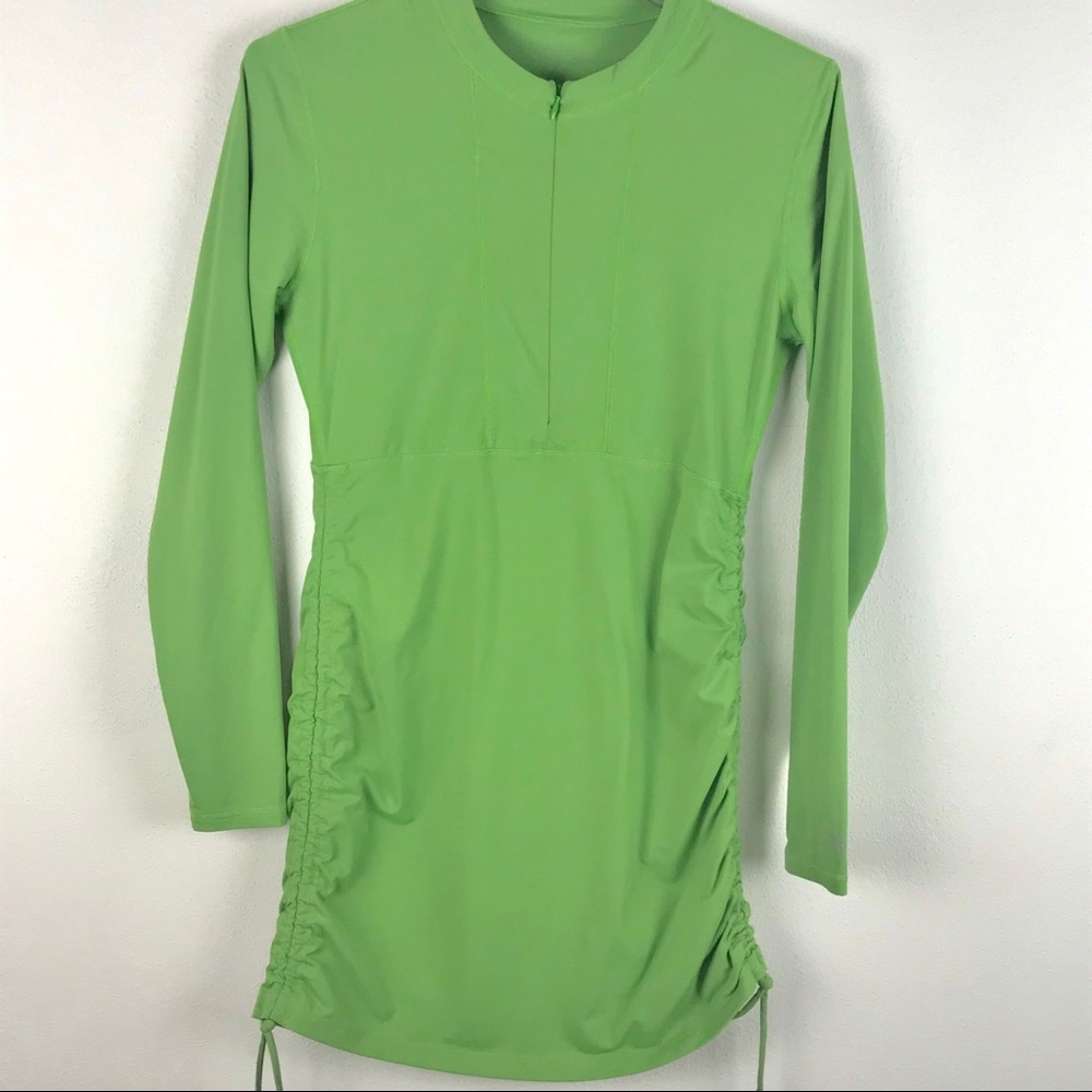 Athleta swim ruched guard green coverup M
